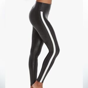 - SPANX Faux Leather Leggings for Women Tummy Control with Side Str…